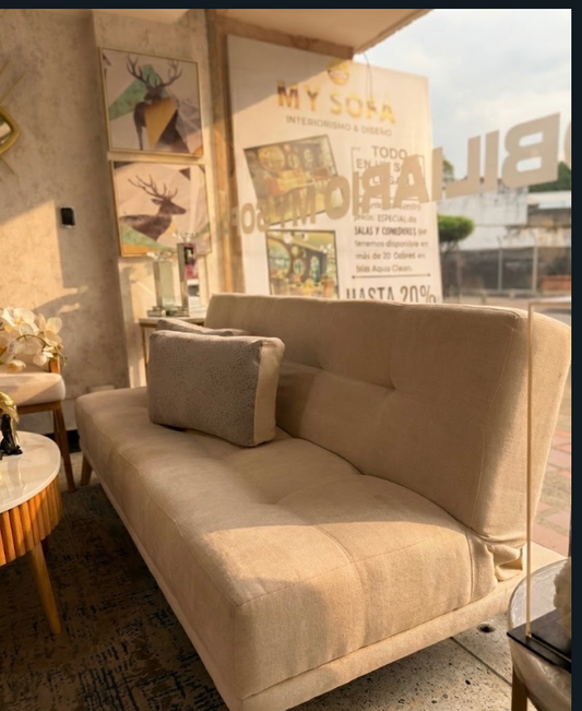 Combo Sala Comedor Colección 2026 - Sofá Cama Lino Frío + Sillas Flor Morado