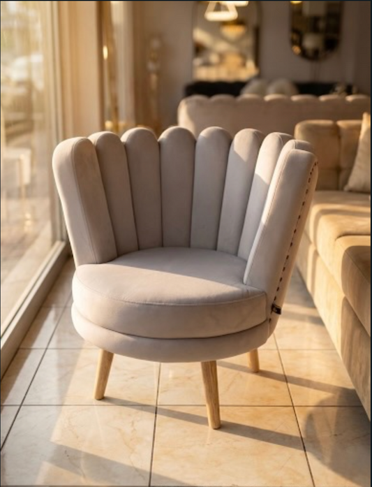 Silla Pétalo Premium - Diseño Orgánico en Madera Nogal | My Sofá