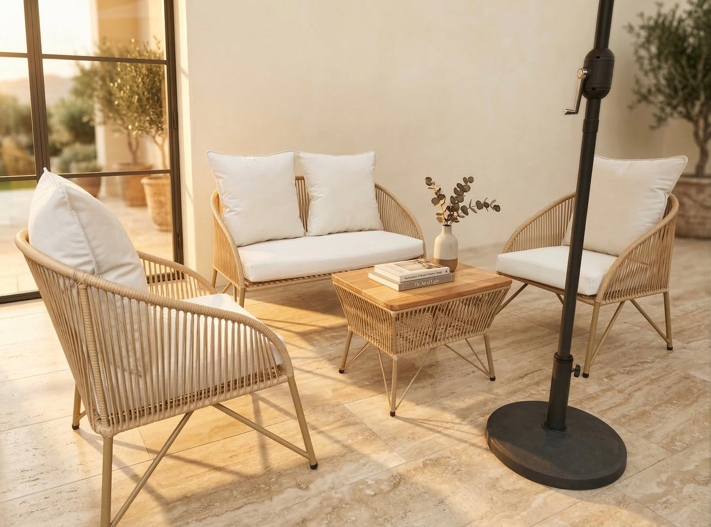 Muebles de Exterior - Metal y Mimbre PVC Tapizado Alta Resistencia | My Sofá