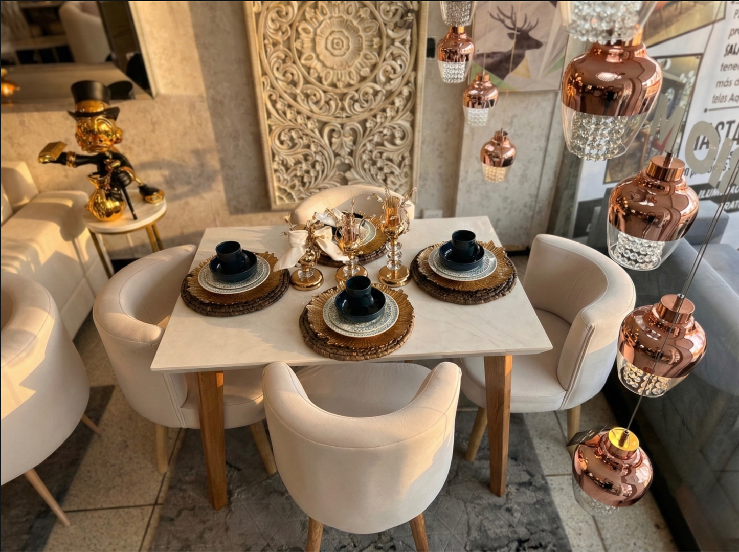 Comedor Dinastía - Madera Flor Morado (4 Puestos)