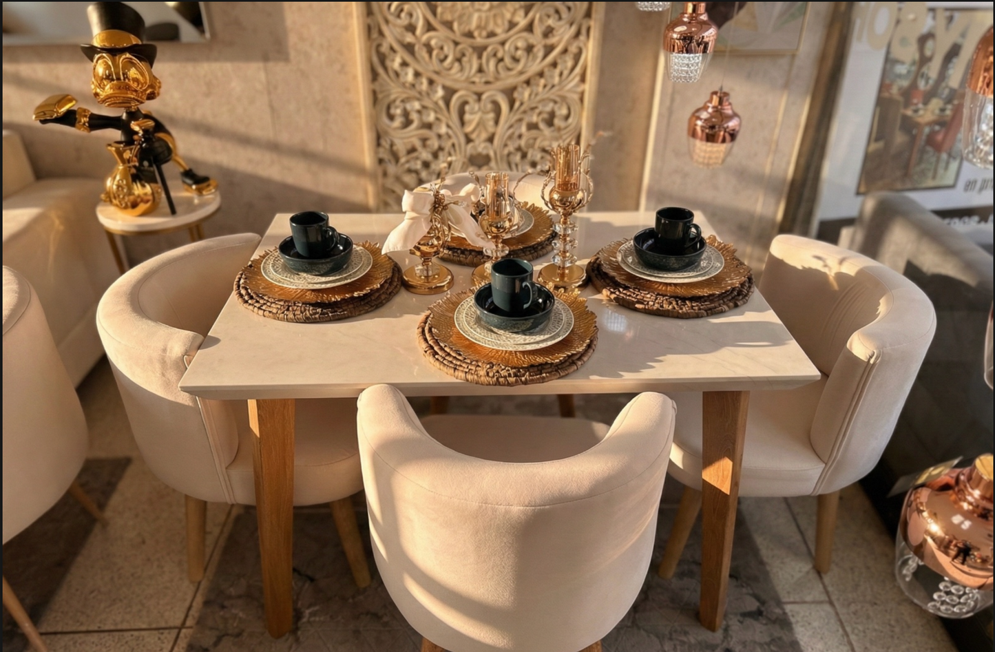 Comedor Dinastía - Madera Flor Morado (4 Puestos)