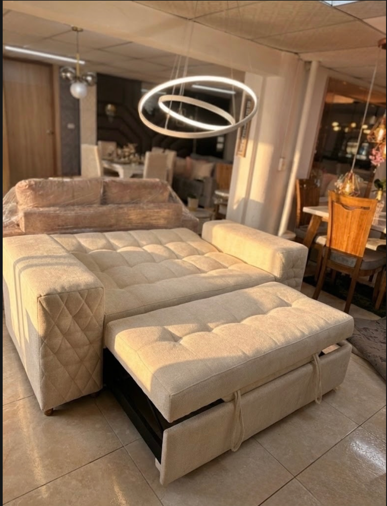 Sofá Cama Extraíble - Madera Flor Morado (Lujo y Utilidad).