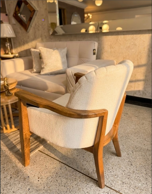 Silla de Sala Premium en Madera Flor Morado con Tapizado Antifluidos