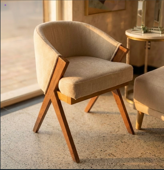 Silla de Sala Premium en Madera Flor Morado con Tapizado Antifluidos
