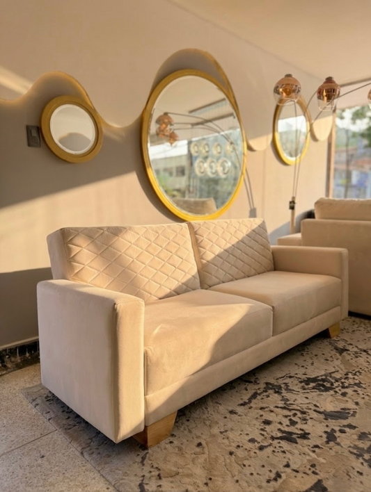 Sofá Cama Doble Función - Bordado Diamante 3 Puestos con Cama 175x120cm
