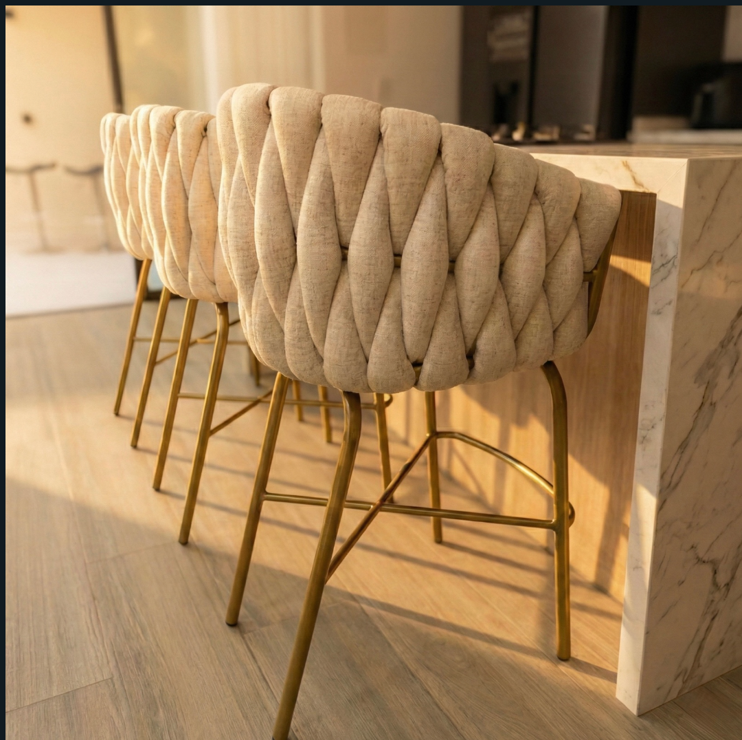 Silla de Barra Trenzada Premium - Diseño Moderno Anti-Fluidos | My Sofá