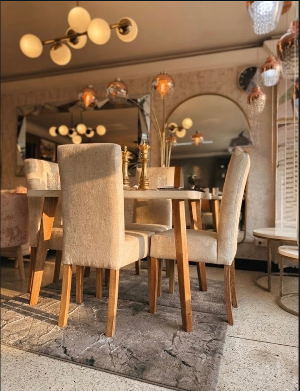 Comedor Nápoles Ivory Luxury - Madera Flor Morada Acabado Marfil | My Sofá