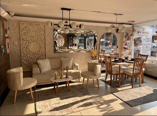 Comedor Atlanta Home & Comfort - Madera Maciza Flor Morada Anti-Fluidos | My Sofá