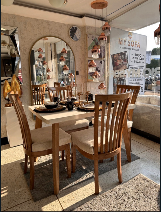 Comedor Atlanta Home & Comfort - Madera Maciza Flor Morada Anti-Fluidos | My Sofá