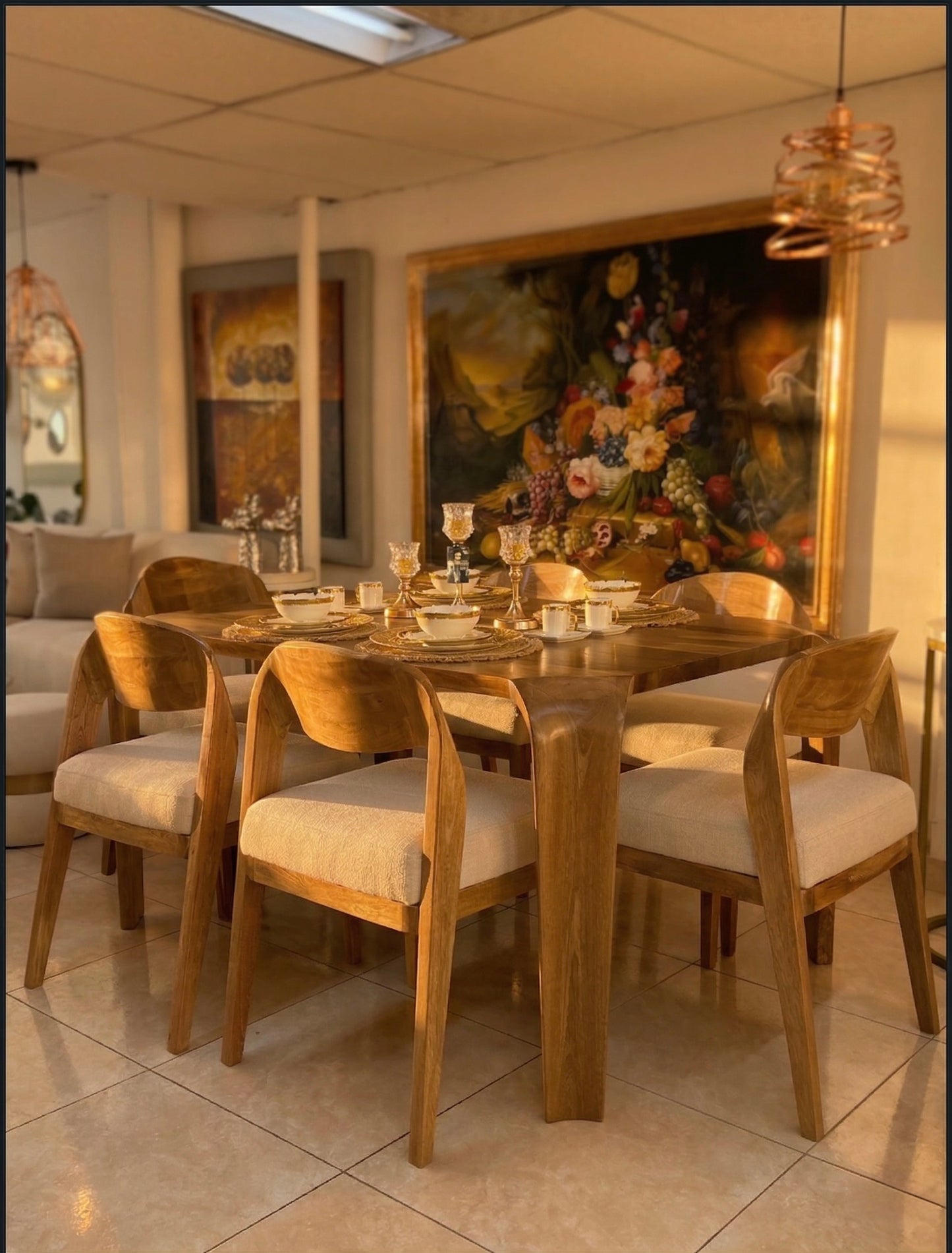 Comedor Última Tendencia Alta Gama - Madera Flor Morado 100% Maciza | My Sofá