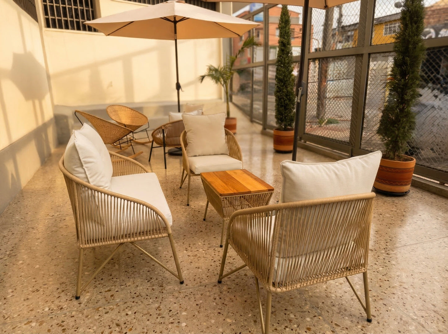 Muebles de Exterior - Metal y Mimbre PVC Tapizado Alta Resistencia | My Sofá