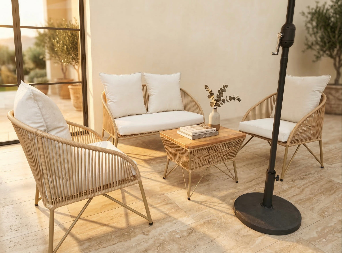 Muebles de Exterior - Metal y Mimbre PVC Tapizado Alta Resistencia | My Sofá