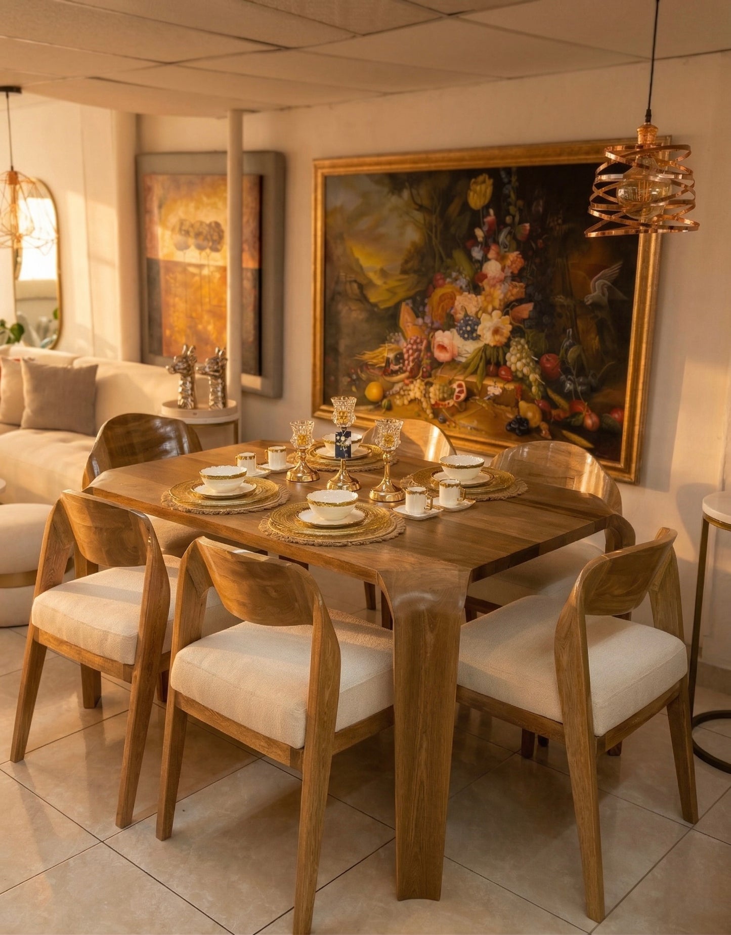 Comedor Última Tendencia Alta Gama - Madera Flor Morado 100% Maciza | My Sofá