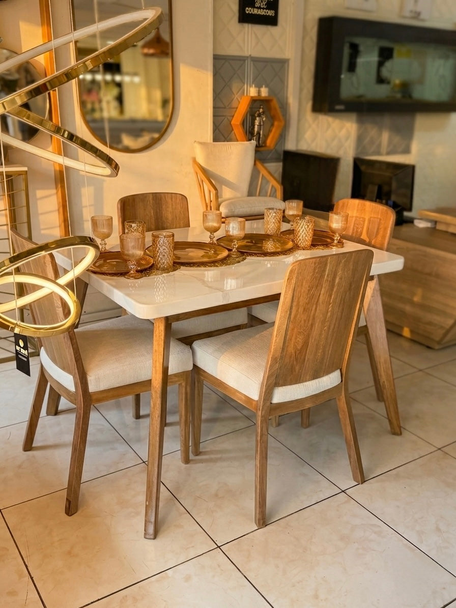 Comedor Atenas - Madera Flor Morado Tablero Blanco Premium | My Sofá